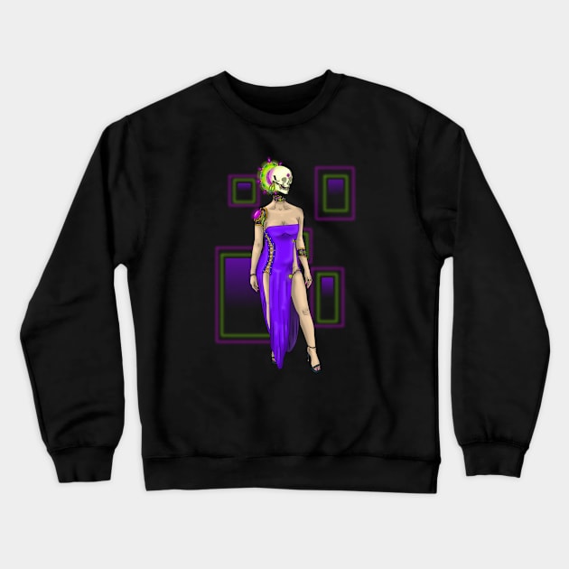 Cyber Lady V1 Crewneck Sweatshirt by Skky Arts